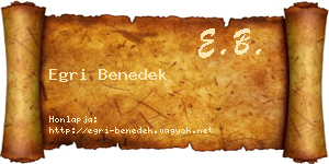 Egri Benedek névjegykártya